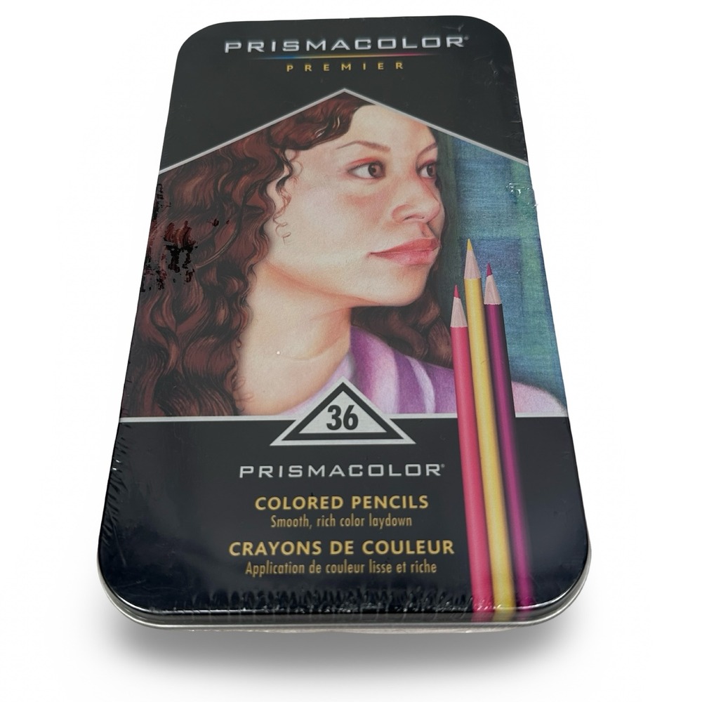 Prismacolor Premier Colored Pencils 36 Count Set Soft Core Artist Grade Tin Gray